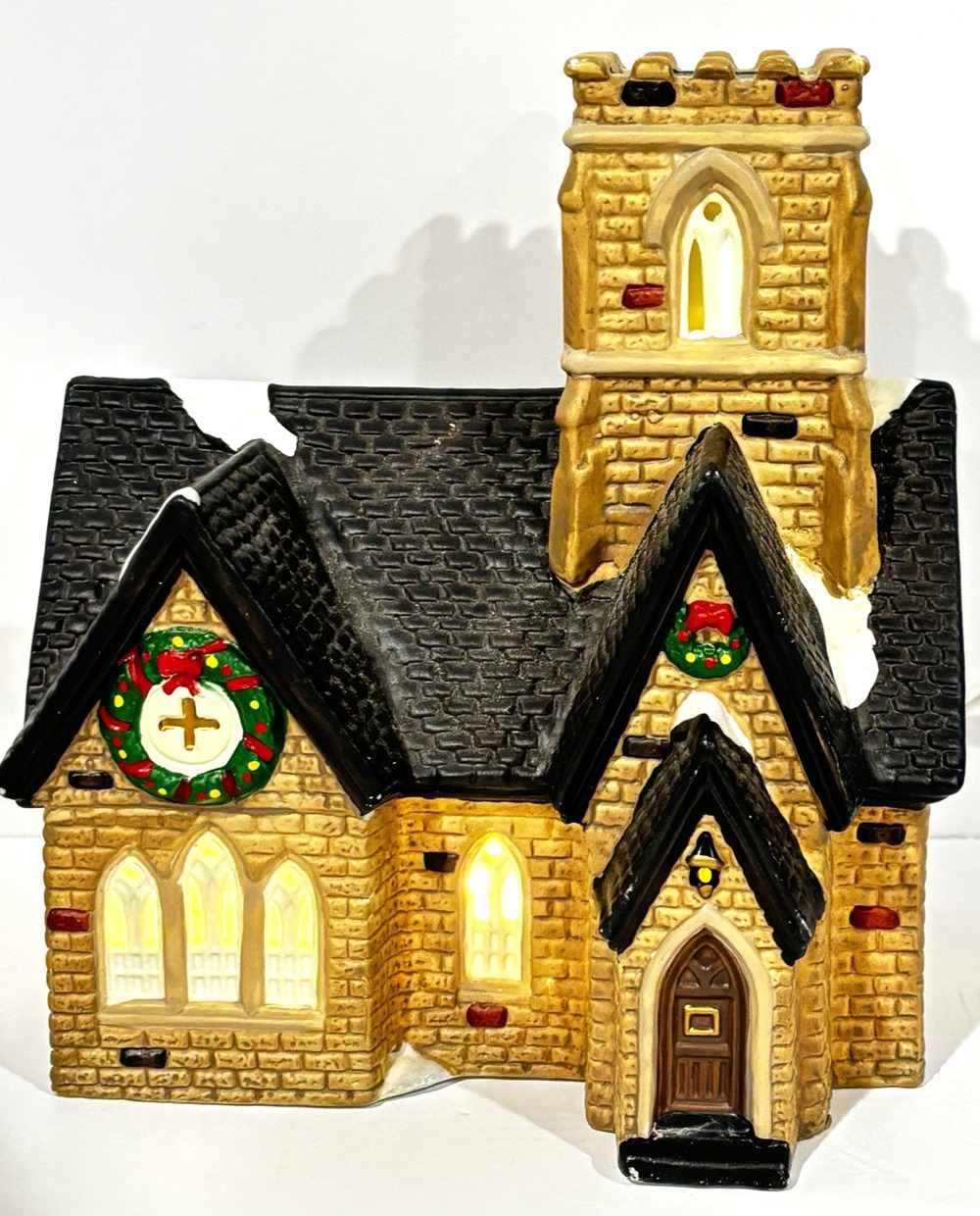 Vintage 1995 O'Well Dickens Keepsake Porcelain Lighted Church Christmas Village